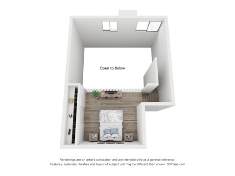 Floor plan for studio, 1 bath, 803 sqft